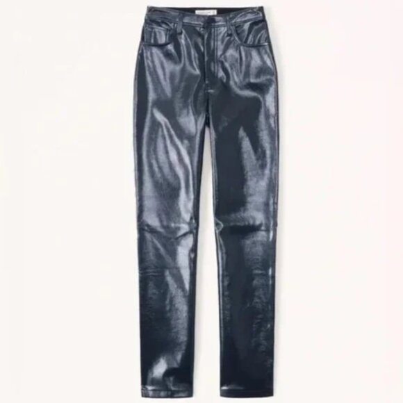 Abercrombie & Fitch The 90s Straight Ultra High Rise Faux Leather Pants - Picture 2 of 11